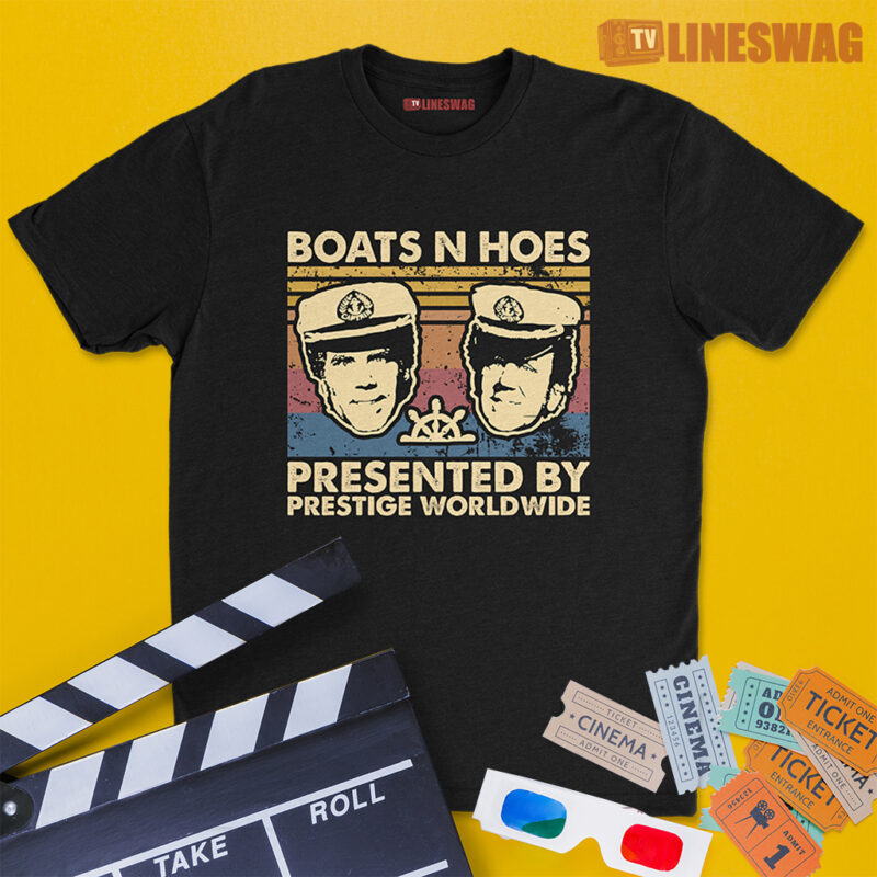 Boats N Hoes Presented By Prestige Worldwide Vintage T-Shirt | Brennan Huff And Dale Doback | Step Brothers