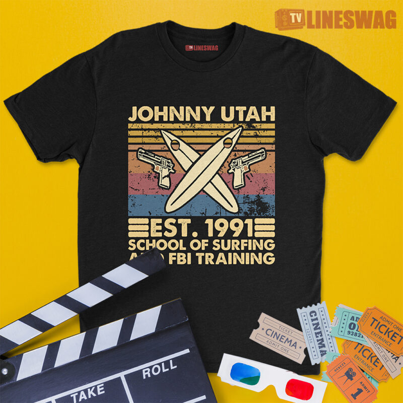 Johnny Utah Est. 1991 School Of Surfing And FBI Training Vintage T-Shirt | Johnny Utah | Point Break